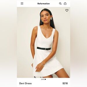 Reformation NWT Devi White Mini Dress